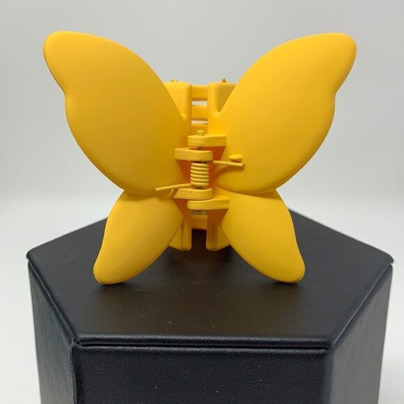 Bright Yellow Butterfly Claw Hair Clip - Picture 2 of 6